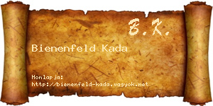 Bienenfeld Kada névjegykártya